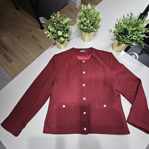 NWOT L'OFFICIEL Splendide blazer en laine pur à 100% bien doublé - Picture 2 of 10